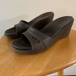 Crocs wedge sandals size 10